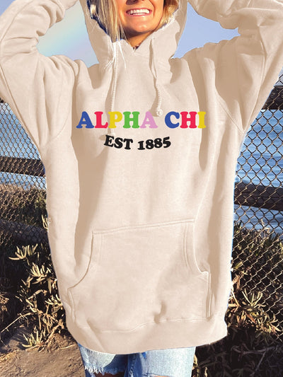 Alpha Chi Omega Colorful Sorority Sweatshirt Cozy Hoodie