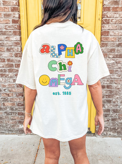 Alpha Chi Omega Scrapbook Sorority Comfy T-shirt