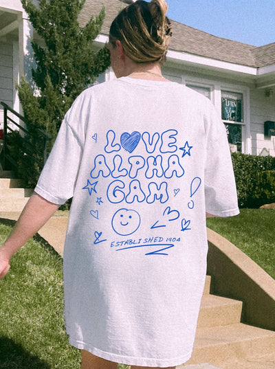 Alpha Gamma Delta Love Doodle Sorority T-shirt