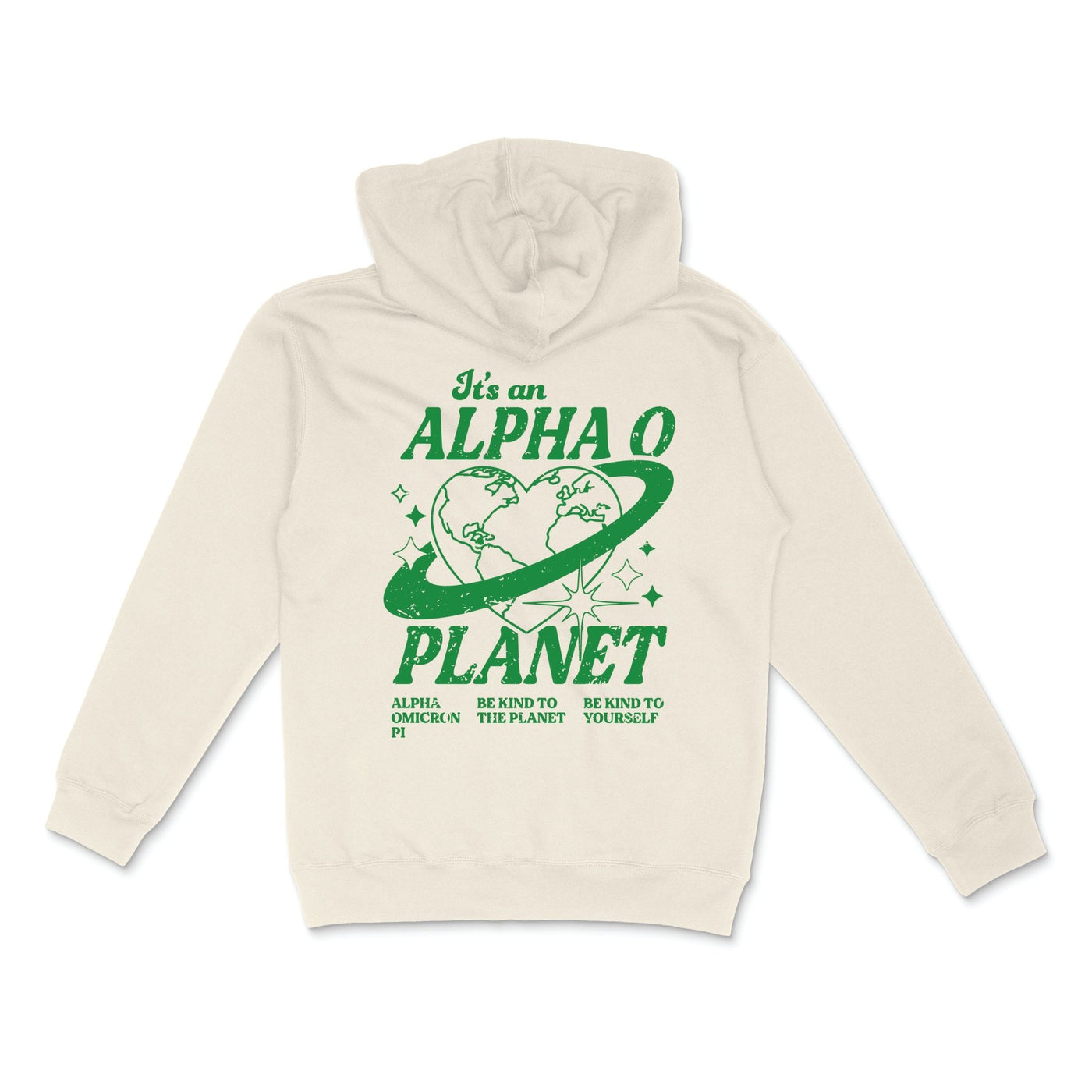 Alpha Omicron Pi Planet Hoodie | Be Kind to the Planet Trendy Alpha O Sorority Sweatshirt