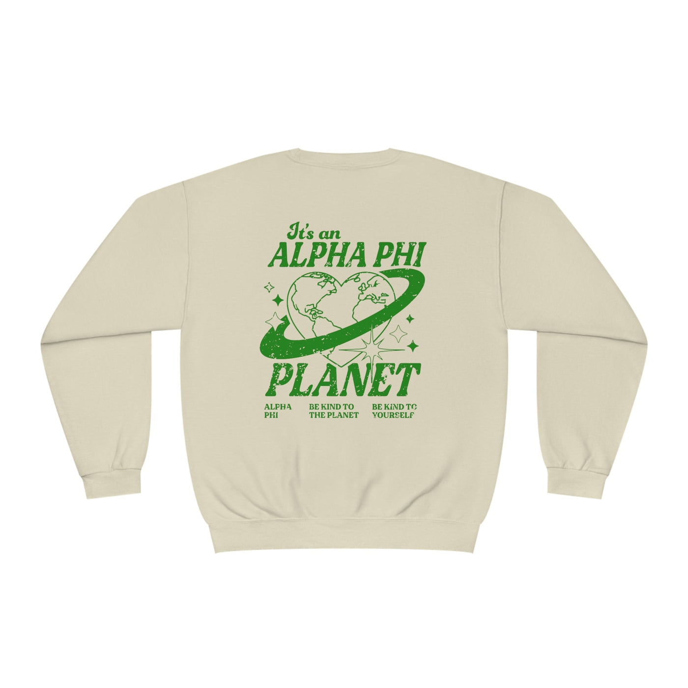 Alpha Phi Planet Crewneck Sweatshirt | Be Kind to the Planet Trendy Sorority Crewneck