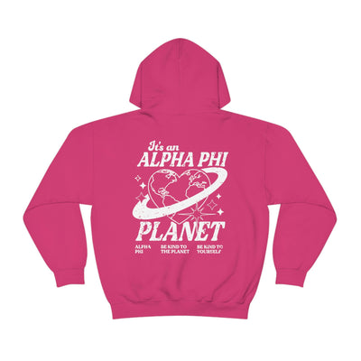 Alpha Phi Planet Hoodie | Be Kind to the Planet Trendy Sorority Hoodie