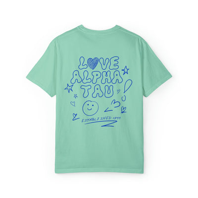 Alpha Sigma Tau Love Doodle Sorority T-shirt