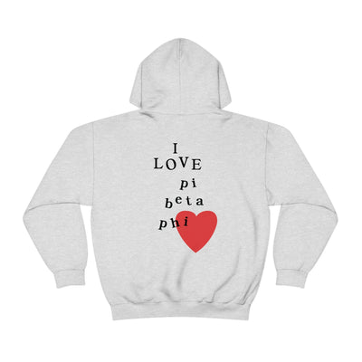 I Love Pi Beta Phi Sorority Sweatshirt | Trendy Custom Pi Phi Sorority Hoodie