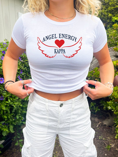 Kappa Kappa Gamma Angel Energy Sorority Baby Tee Crop Top