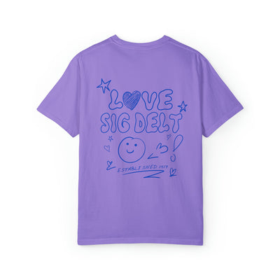 Sigma Delta Tau Love Doodle Sorority T-shirt