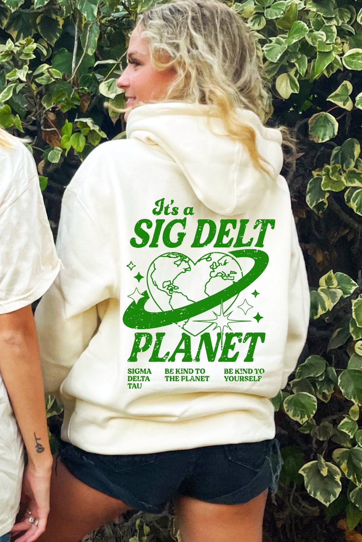 Sigma Delta Tau Planet Hoodie | Be Kind to the Planet Trendy Sorority Hoodie | Greek Life Sweatshirt | Sig Delt comfy hoodie