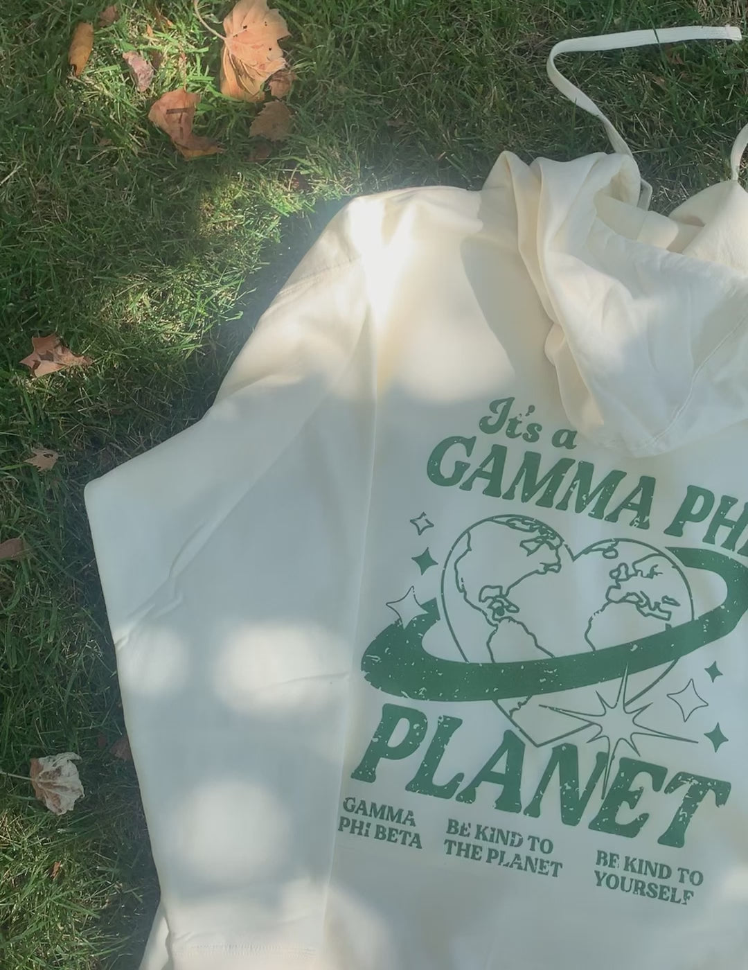 Gamma Phi Beta Planet Hoodie | Be Kind to the Planet Trendy Sorority Hoodie | Greek Life Sweatshirt | GPhi comfy hoodie
