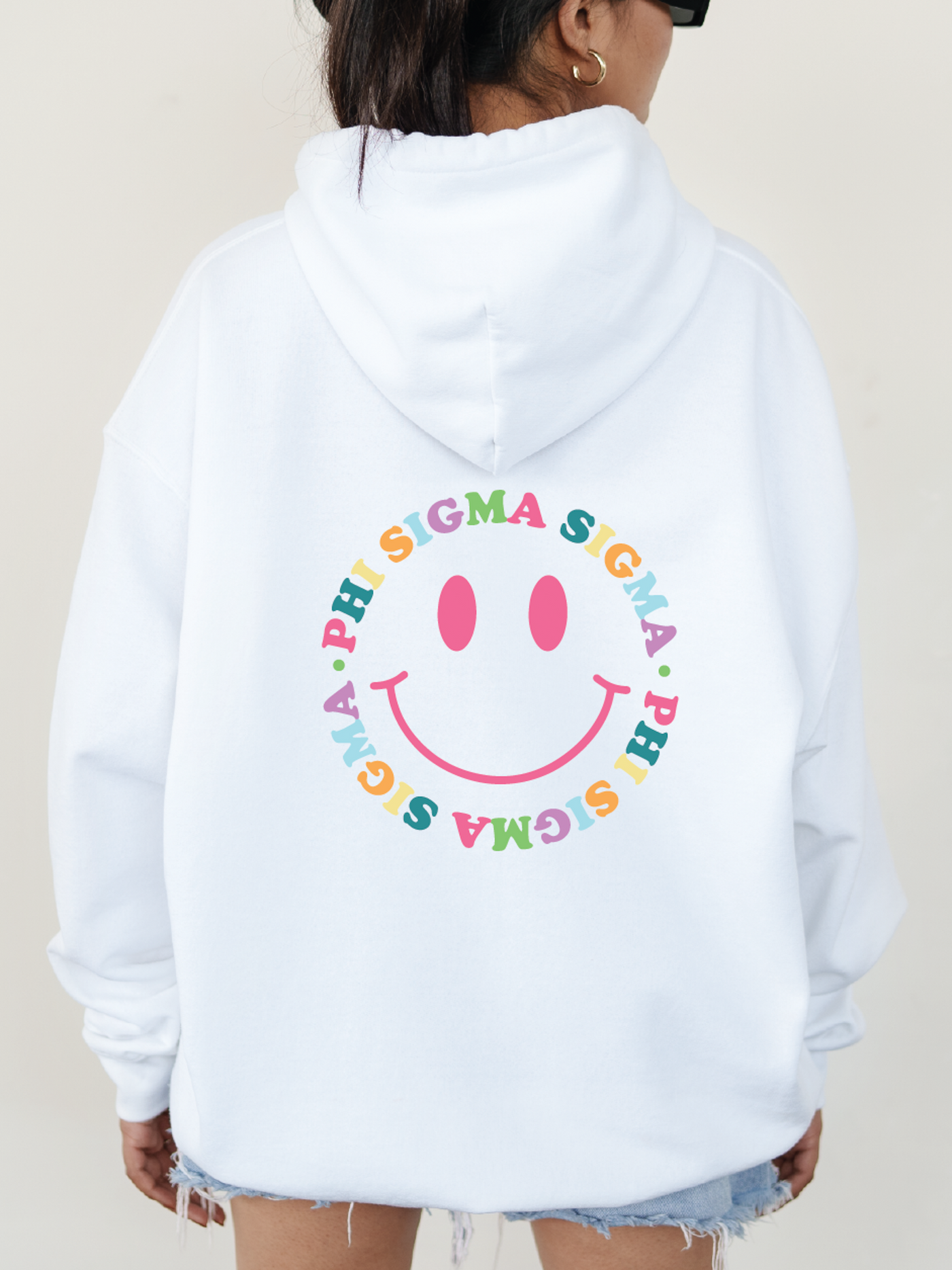 Phi Sigma Sigma Colorful Smiley Sweatshirt, Phi Sig Sorority Hoodie