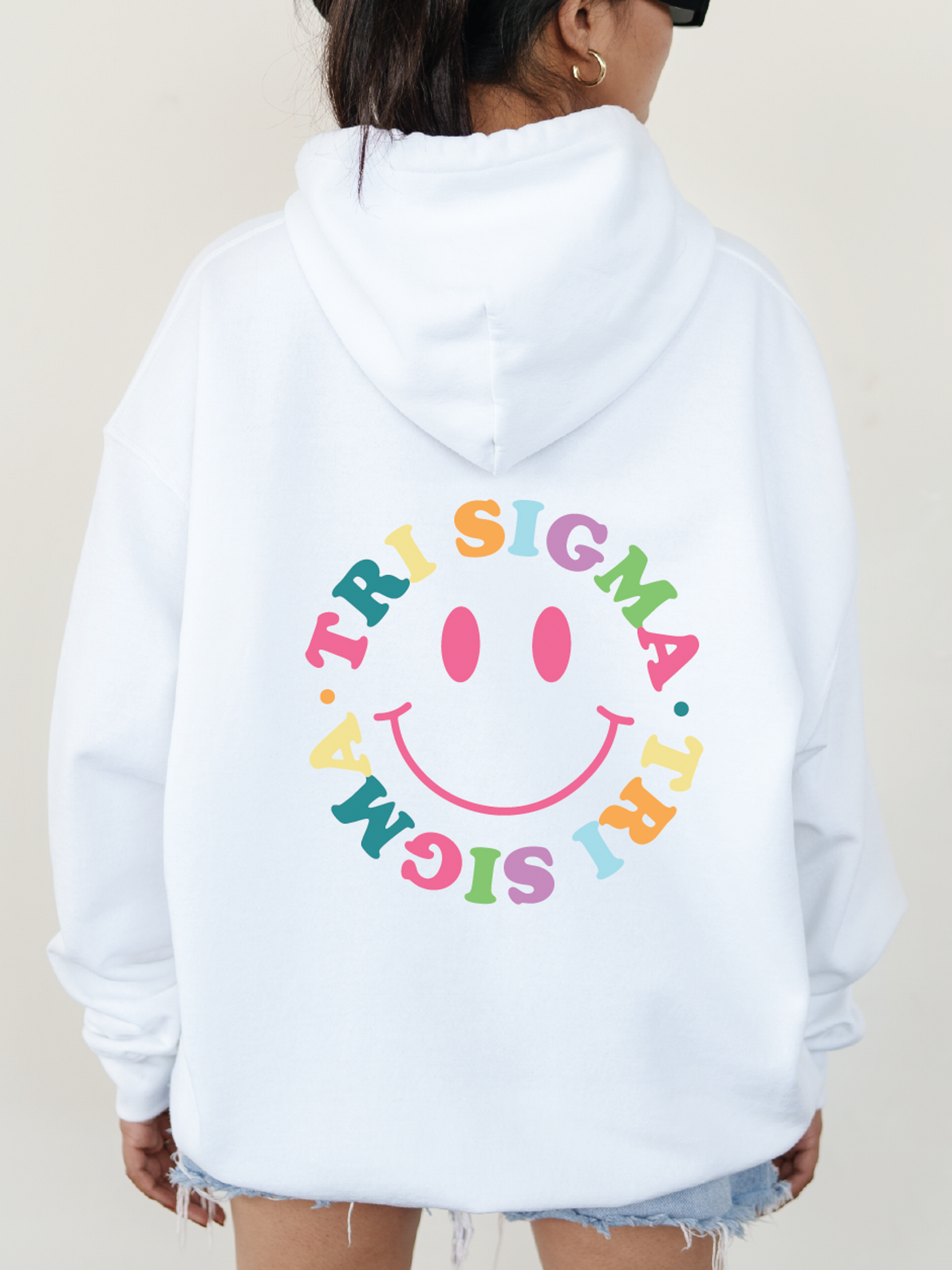 Sigma Sigma Sigma Colorful Smiley Sweatshirt Tri Sigma Sorority Hoodie