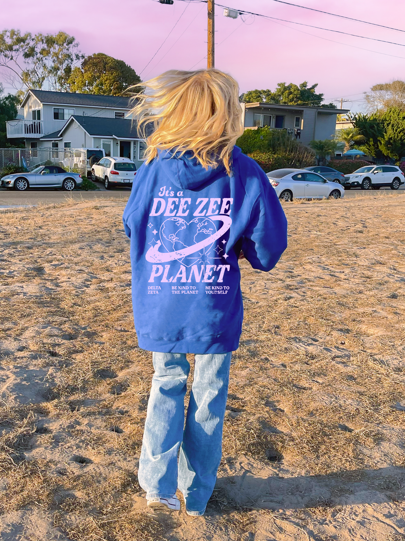 Delta Zeta Planet Hoodie | Be Kind to the Planet Trendy Sorority Hoodie