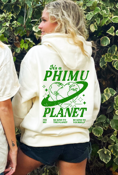 Phi Mu Planet Hoodie | Be Kind to the Planet Trendy Sorority Hoodie | Greek Life Sweatshirt | Phi Mu comfy hoodie