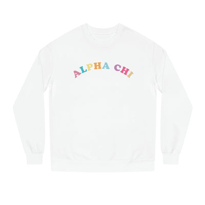 Alpha Chi Omega / AXO Colorful Text Cute Sorority Crewneck Sweatshirt