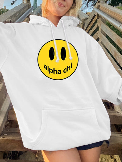 Alpha Chi Omega AXO Smiley Logo Drew Sorority Hoodie