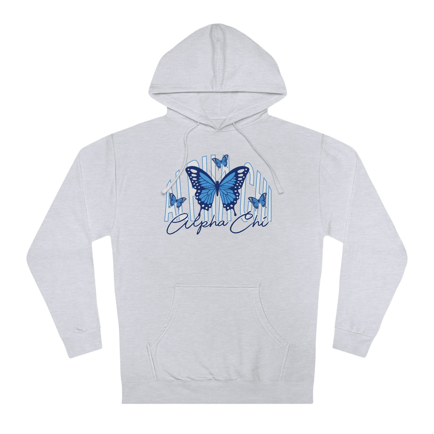 Alpha Chi Omega Baby Blue Butterfly Cute Sorority Sweatshirt