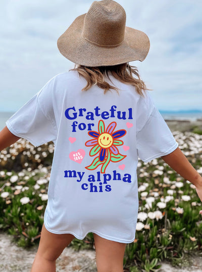 Alpha Chi Omega Grateful Flower Sorority T-shirt