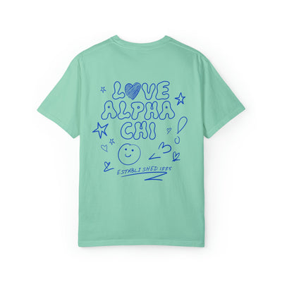 Alpha Chi Omega Love Doodle Sorority T-shirt