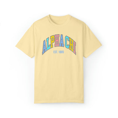Alpha Chi Omega Pastel Varsity Sorority T-shirt
