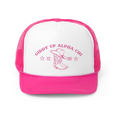 Alpha Chi Omega Trendy Western Trucker Hat