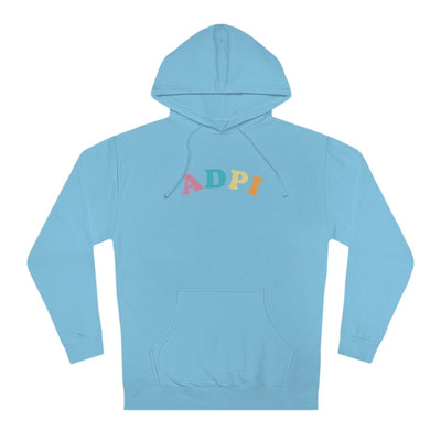 Alpha Delta Pi Colorful Text Cute MadHappy Trendy ADPi Sorority Hoodie