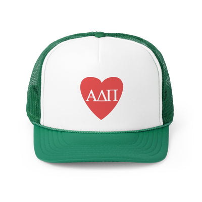 Alpha Delta Pi Heart Letters Sorority Foam Trucker Hat