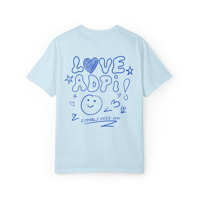 Alpha Delta Pi Love Doodle Sorority T-shirt