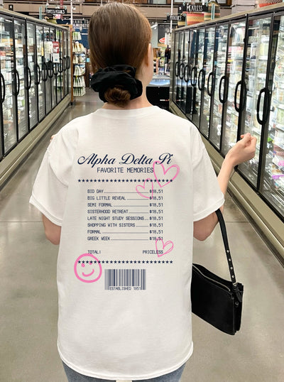 Alpha Delta Pi Sorority Receipt Comfy T-shirt