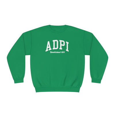 Alpha Delta Pi Sorority Varsity College ADPi Crewneck Sweatshirt