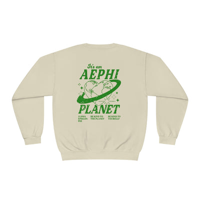 Alpha Epsilon Phi Planet Crewneck Sweatshirt | Be Kind to the Planet Trendy Sorority Crewneck