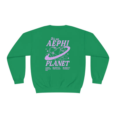 Alpha Epsilon Phi Planet Crewneck Sweatshirt | Be Kind to the Planet Trendy Sorority Crewneck