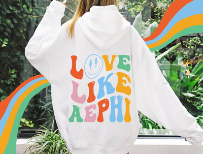 Alpha Epsilon Phi Soft Sorority Sweatshirt | Love Like AEPhi Sorority Hoodie