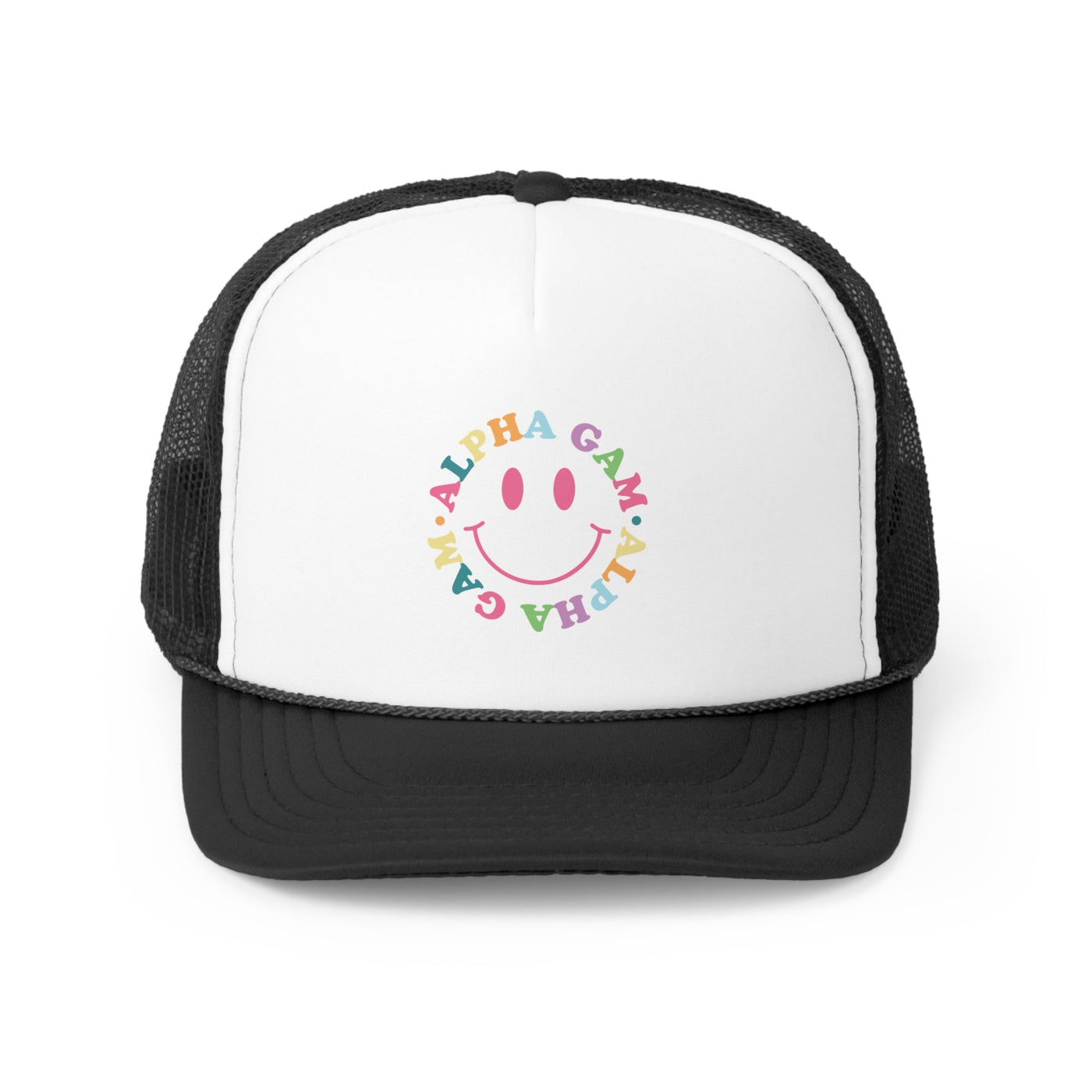 Alpha Gamma Delta Colorful Smile Foam Trucker Hat