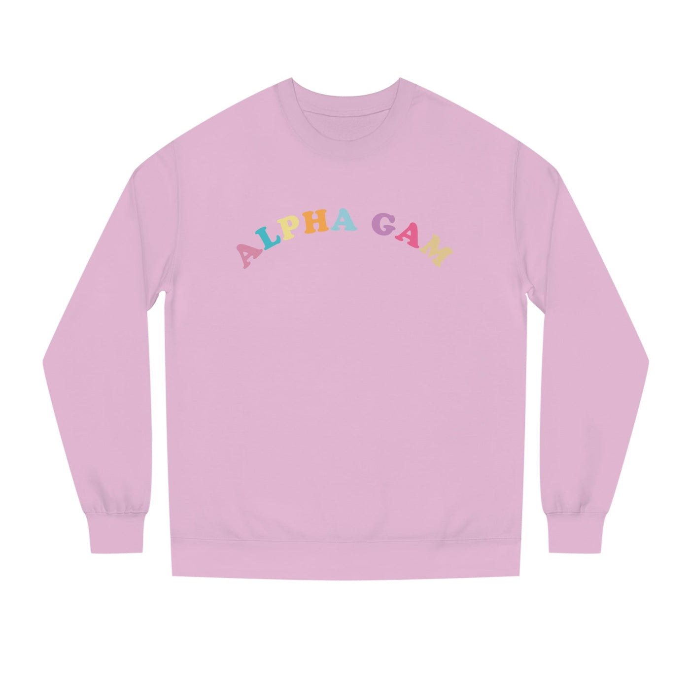 Alpha Gamma Delta Colorful Text Cute Alpha Gam Sorority Crewneck Sweatshirt