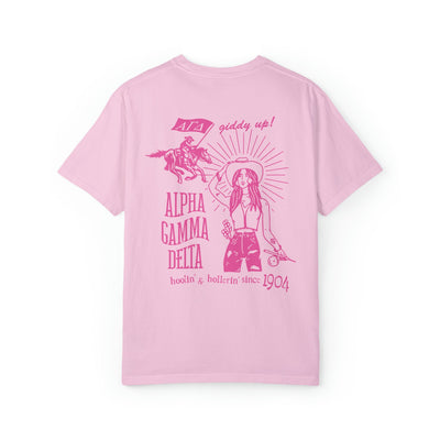 Alpha Gamma Delta Country Western Pink Sorority T-shirt