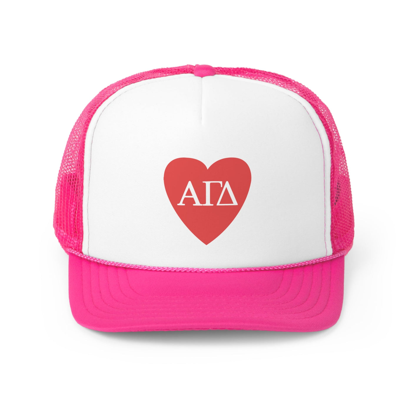 Alpha Gamma Delta Heart Letters Sorority Foam Trucker Hat