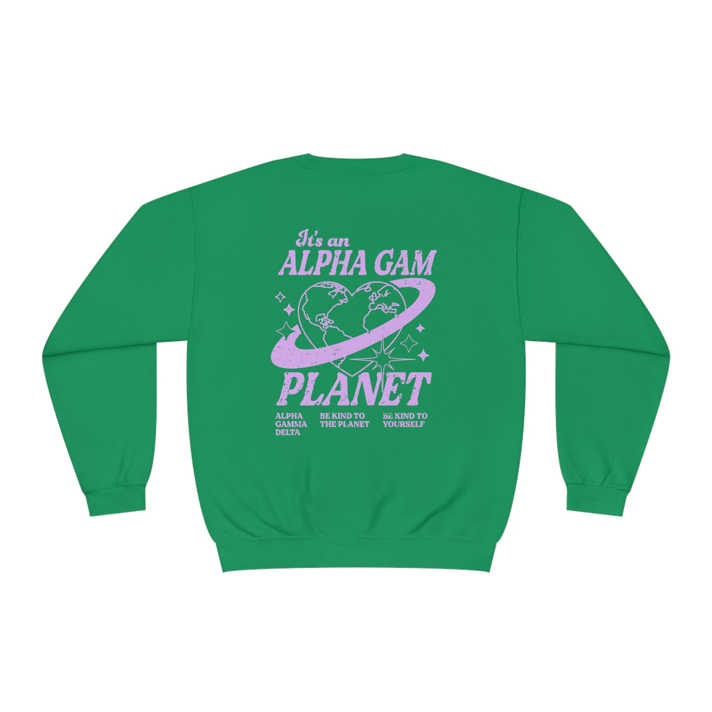 Alpha Gamma Delta Planet Crewneck Sweatshirt | Be Kind to the Planet Trendy Sorority Crewneck
