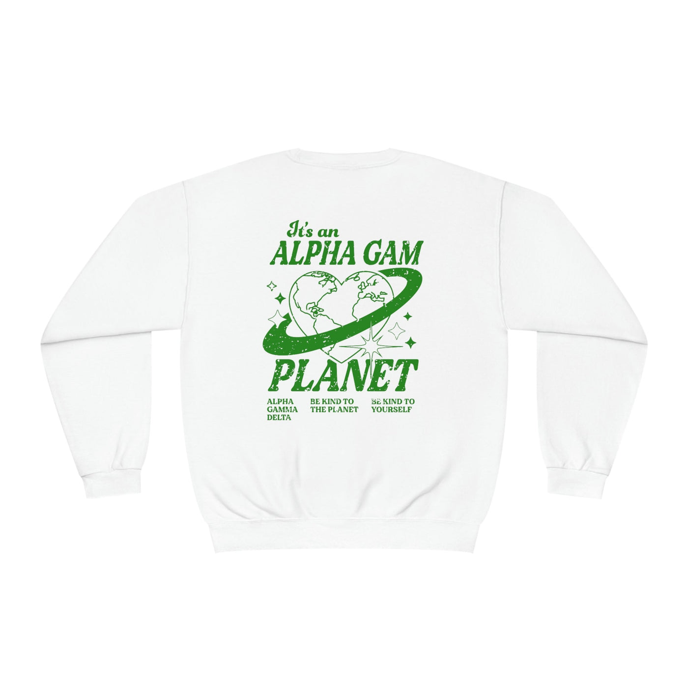 Alpha Gamma Delta Planet Crewneck Sweatshirt | Be Kind to the Planet Trendy Sorority Crewneck