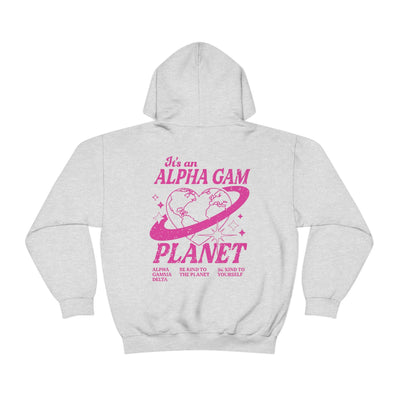 Alpha Gamma Delta Planet Hoodie | Be Kind to the Planet Trendy Sorority Hoodie | Greek Life Sweatshirt | Trendy Sorority Sweatshirt
