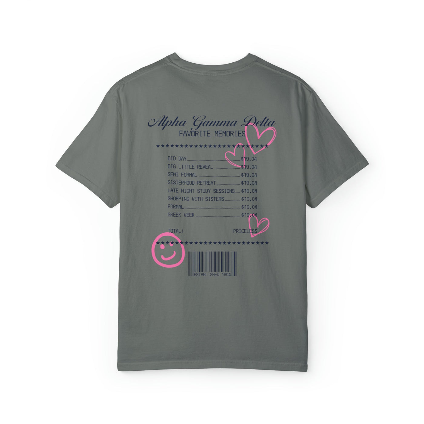 Alpha Gamma Delta Sorority Receipt Comfy T-shirt