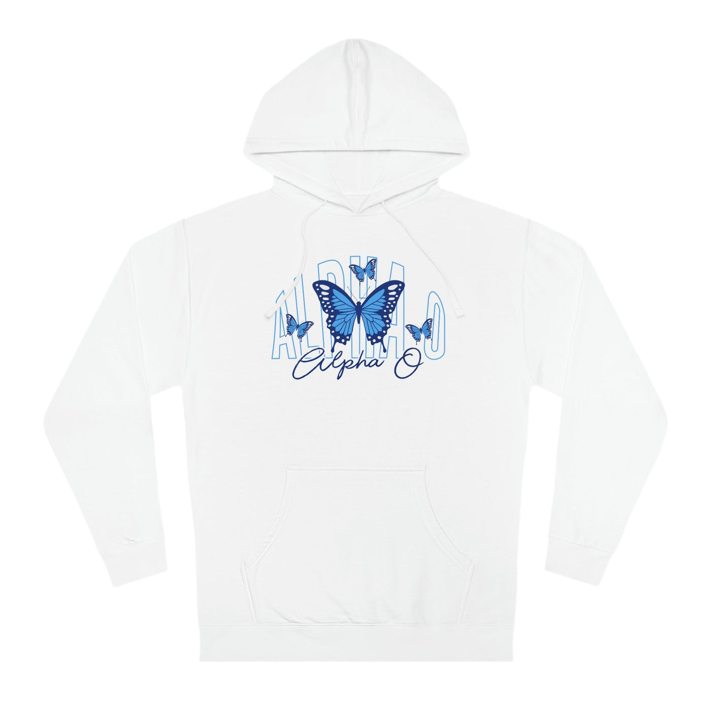 Alpha Omicron Pi Baby Blue Butterfly Cute Sorority Sweatshirt