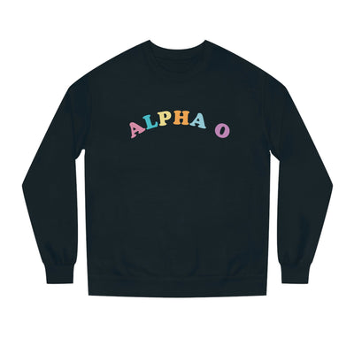 Alpha Omicron Pi Colorful Text Cute Alpha O Sorority Crewneck Sweatshirt