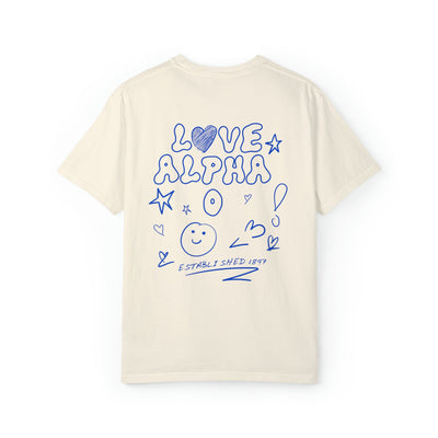 Alpha Omicron Pi Love Doodle Sorority T-shirt