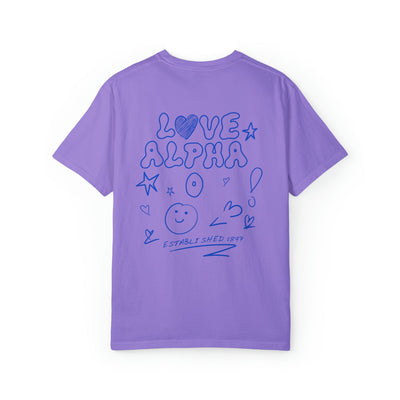 Alpha Omicron Pi Love Doodle Sorority T-shirt