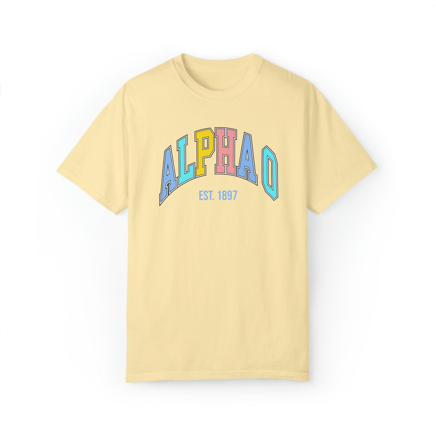 Alpha Omicron Pi Pastel Varsity Sorority T-shirt