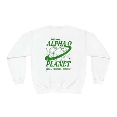 Alpha Omicron Pi Planet Crewneck Sweatshirt | Be Kind to the Planet Trendy Sorority Crewneck