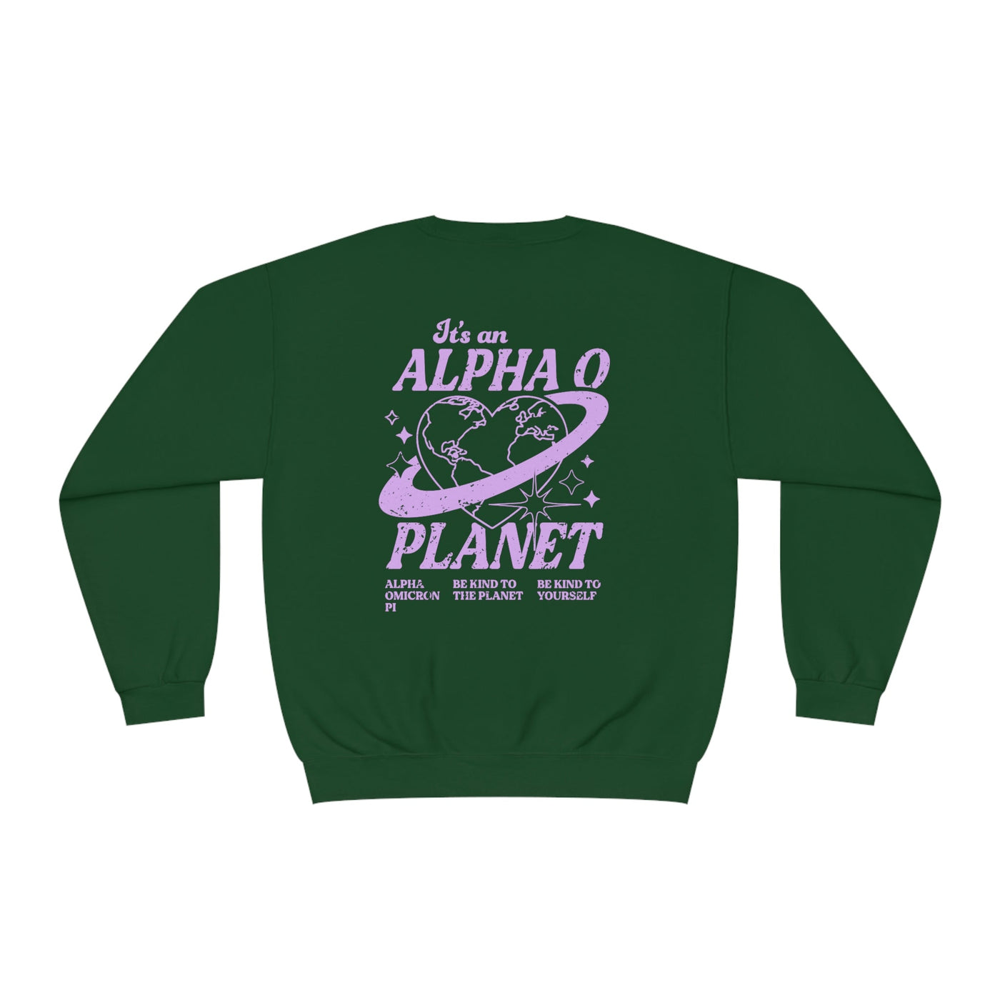 Alpha Omicron Pi Planet Crewneck Sweatshirt | Be Kind to the Planet Trendy Sorority Crewneck