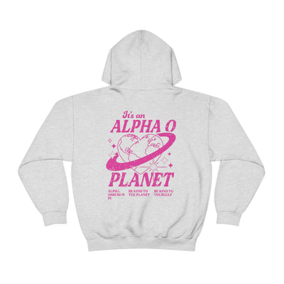 Alpha Omicron Pi Planet Hoodie | Be Kind to the Planet Trendy Sorority Hoodie | Greek Life Sweatshirt | Trendy Sorority Sweatshirt