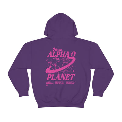 Alpha Omicron Pi Planet Hoodie | Be Kind to the Planet Trendy Sorority Hoodie | Greek Life Sweatshirt | Trendy Sorority Sweatshirt