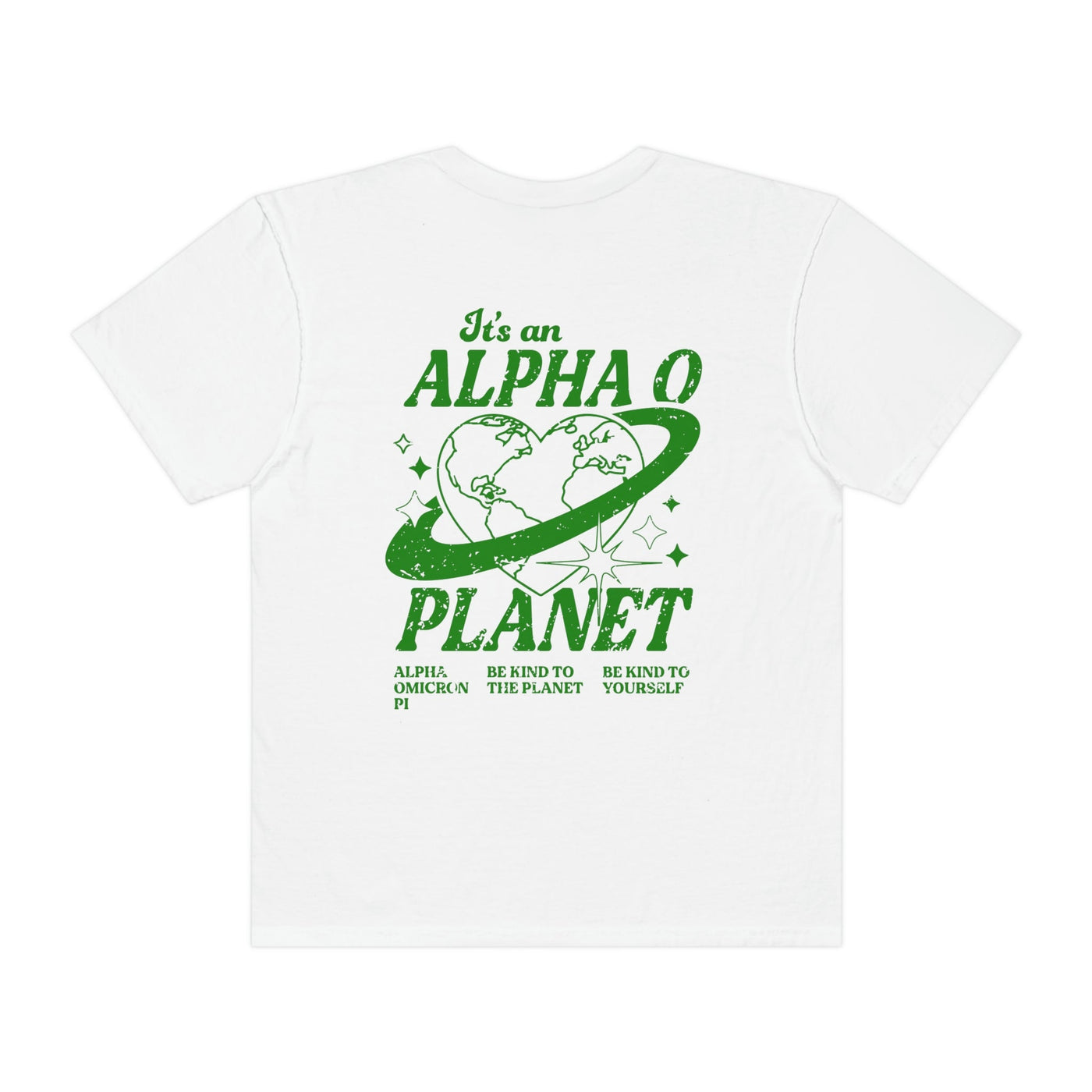 Alpha Omicron Pi Planet T-shirt | Be Kind to the Planet Trendy Sorority shirt