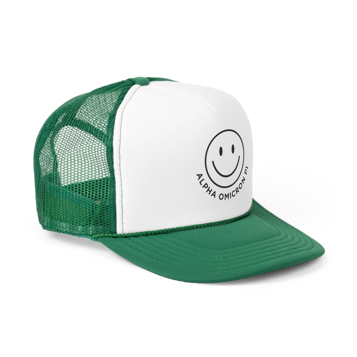 Alpha Omicron Pi Smile Trendy Foam Trucker Hat